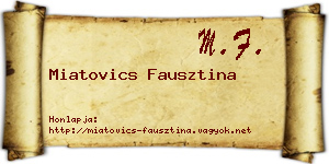 Miatovics Fausztina névjegykártya